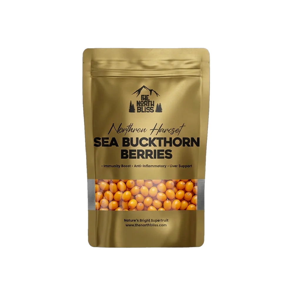 The North Bliss Northern Harvest Dried Sea Buckthorn Berries 120g resealable pouch