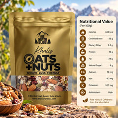 The North Bliss Khalis Oats and Nuts 500g nutritional value and nutrition information