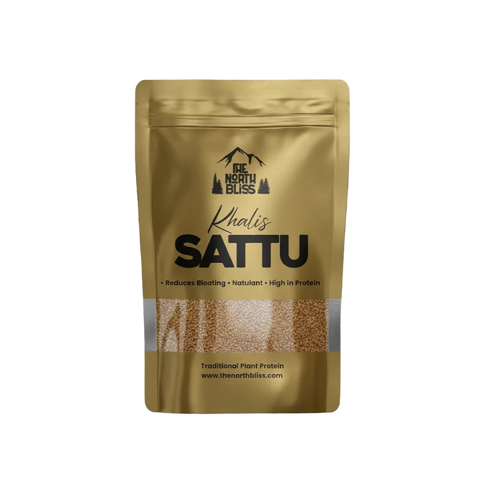 The North Bliss Khalis Sattu 500g pure roasted chickpea flour pouch