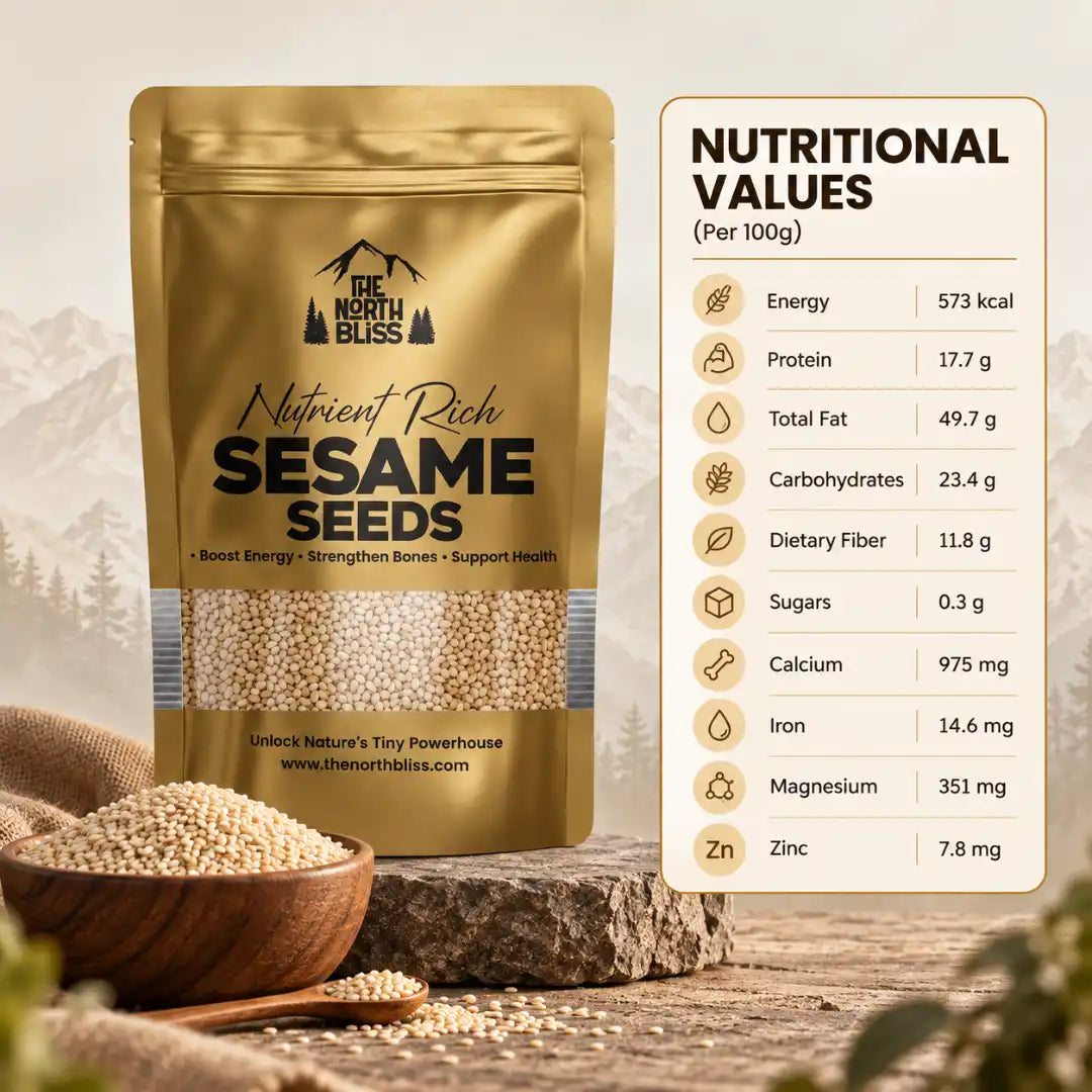 The North Bliss Pure Sesame Seeds 230g nutritional value and nutrition information